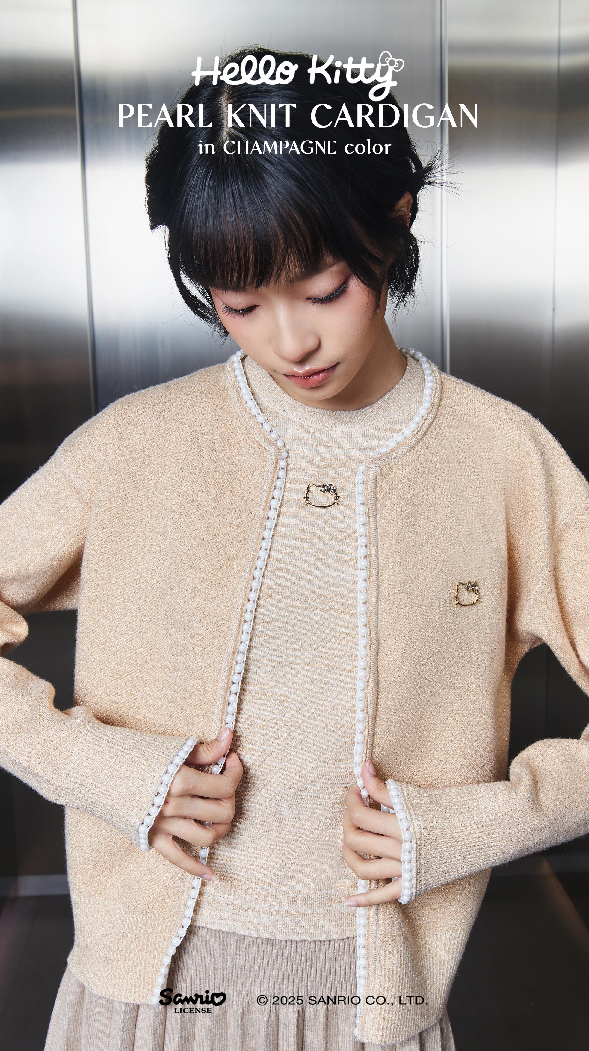 Hello Kitty Pearl Knit Cardigan - Main Image
